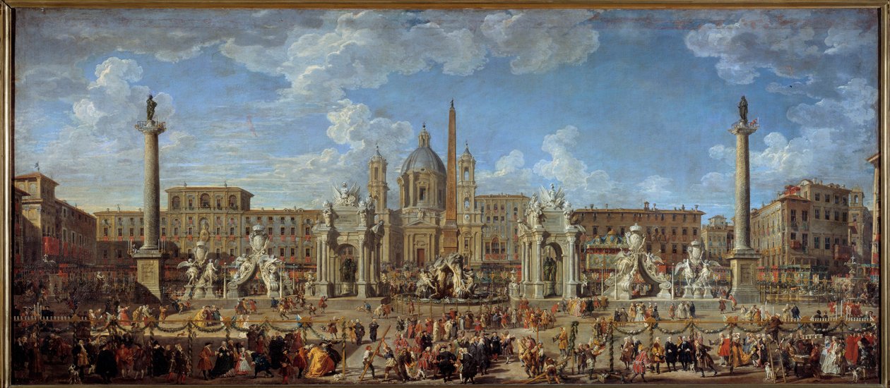 Ilotulitusvalmistelut ja juhlan koristelut 30.11 tekijältä Giovanni Paolo Pannini