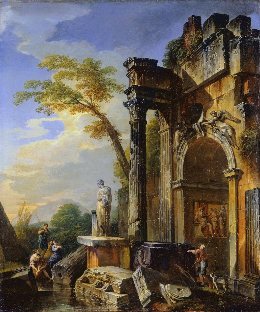 Riemukaarin rauniot Rooman Campagnassa, 17171719 tekijältä Giovanni Paolo Pannini