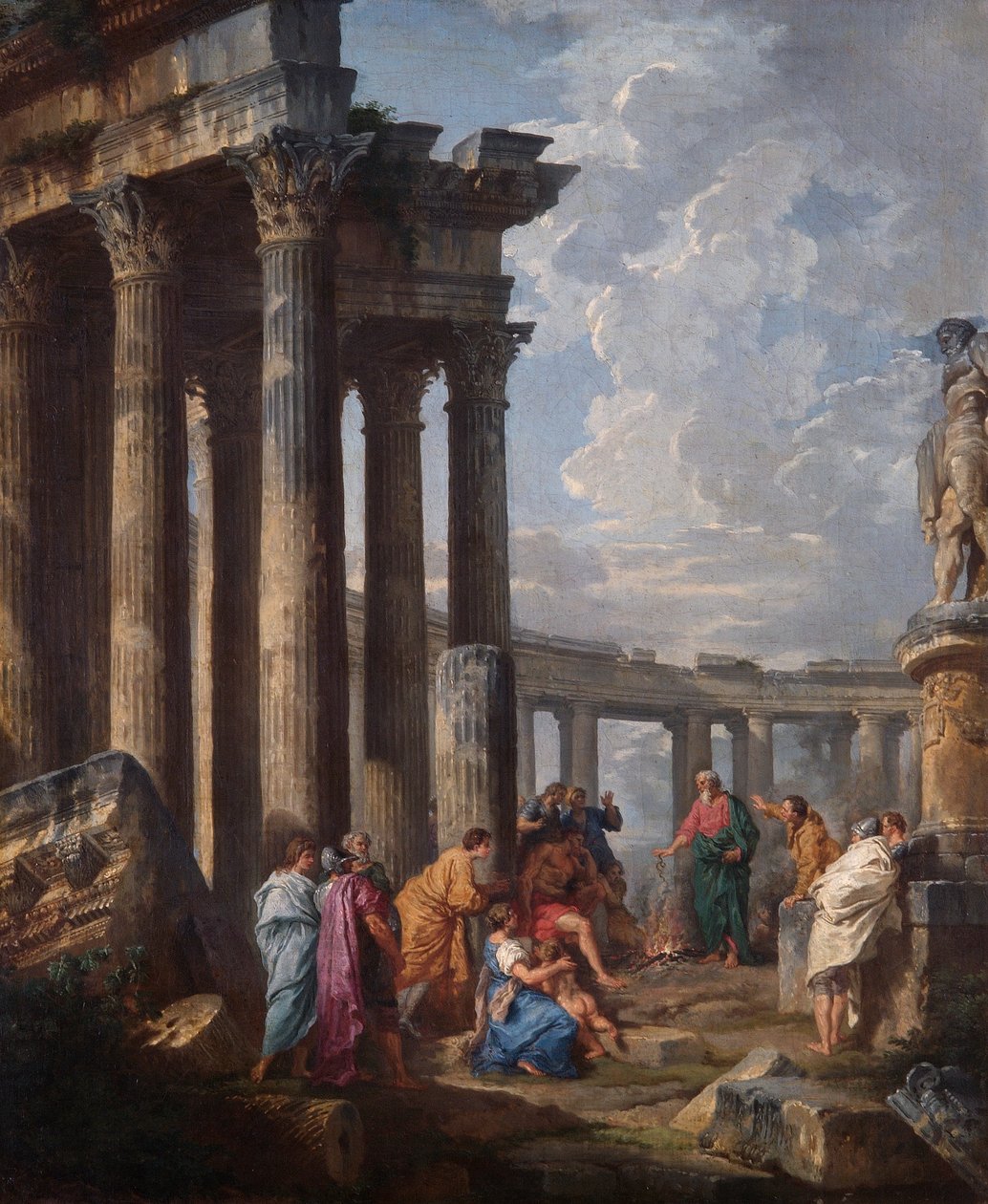 St. Paul Maltalla tarttumassa kyykäärmeeseen tekijältä Giovanni Paolo Pannini