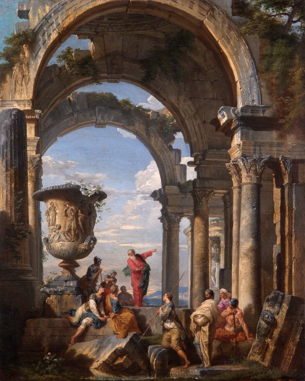 Pyhä Paavali saarnaa Ateenassa tekijältä Giovanni Paolo Pannini
