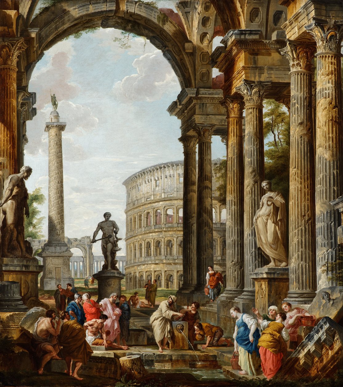 Filosofi Diogenes heittää kulhonsa alas tekijältä Giovanni Paolo Pannini