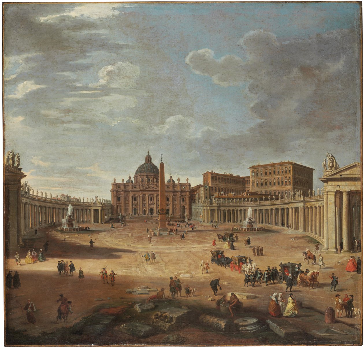 Näkymä Pyhän Pietarin aukiolle, Rooma tekijältä Giovanni Paolo Pannini