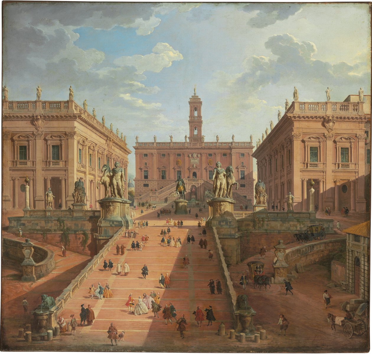 Näkymä Campidogliolle, Rooma, 1750 tekijältä Giovanni Paolo Pannini