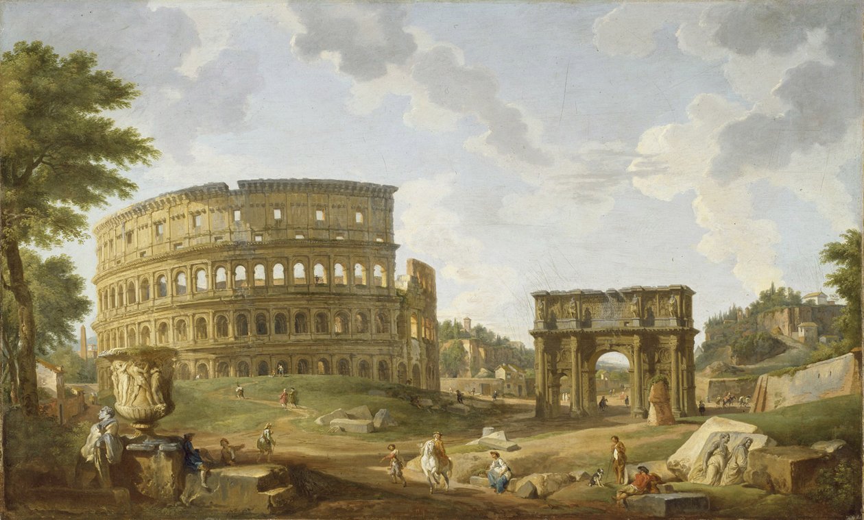 Näkymä Colosseumille, 1747 tekijältä Giovanni Paolo Pannini