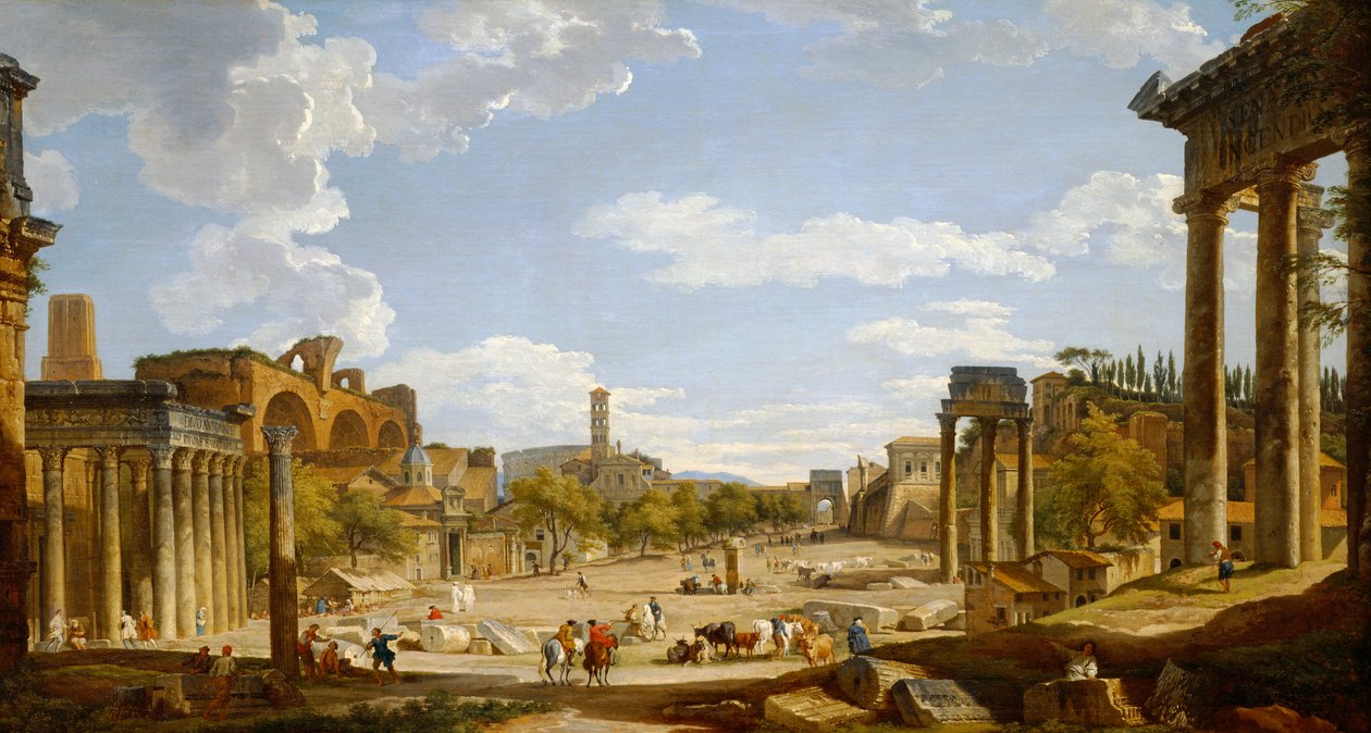 Näkymä Forum Romanumille, 1735 tekijältä Giovanni Paolo Pannini