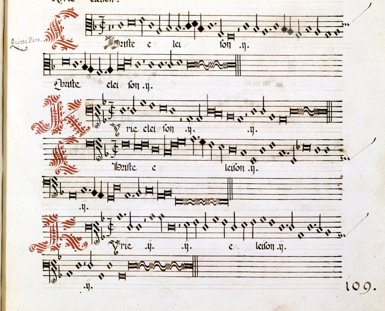 Kyrien käsikirjoitus "Mantovan sotkuista" Giovanni Pierluigi da Palestrina (1525 - 1594), italialainen säveltäjä. tekijältä Giovanni Pierluigi da (after) Palestrina