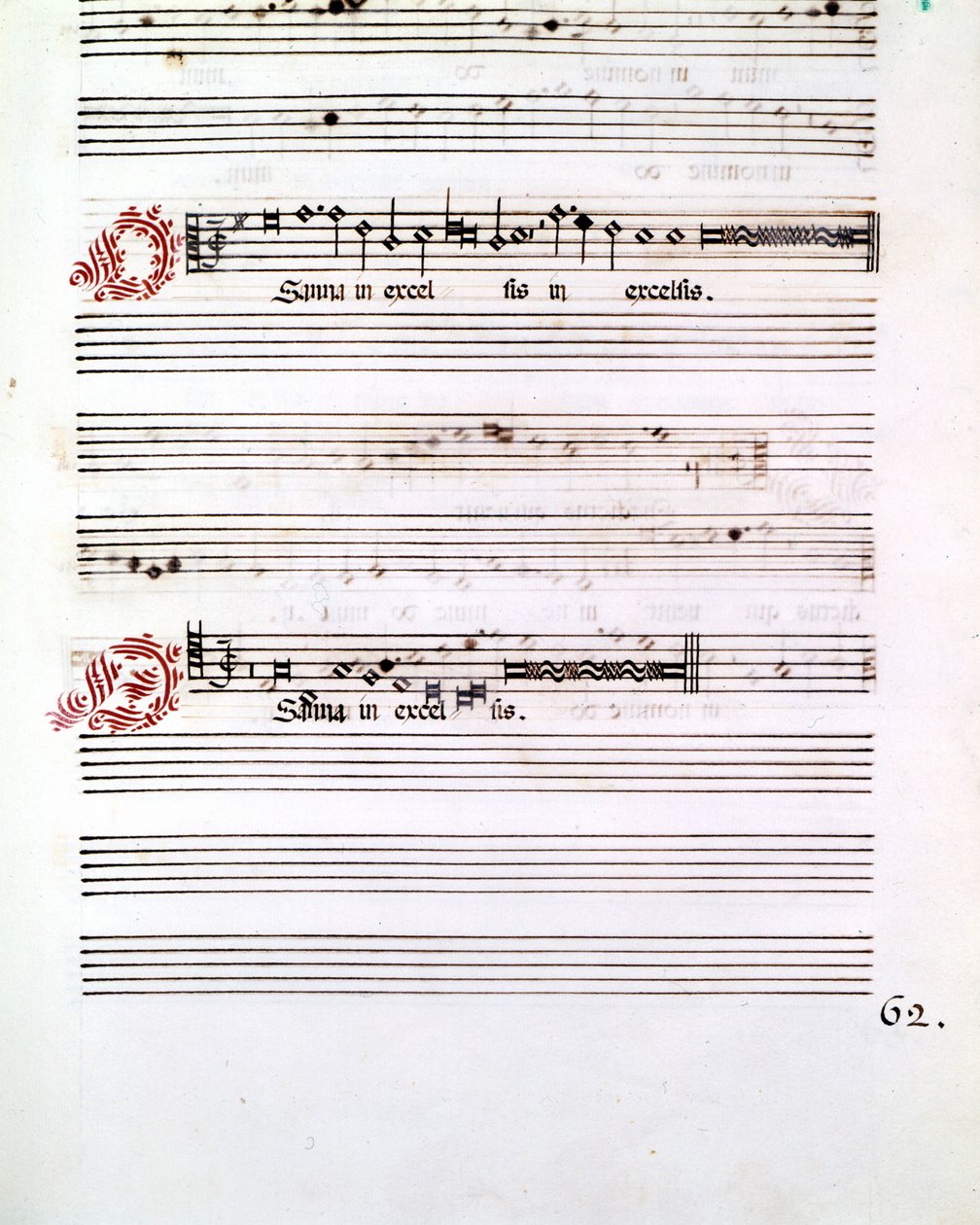 Italian säveltäjän Giovanni Pierluigi da Palestrinan (1525 - 1594) OSANNA-käsikirjoitus ”Mantovan sotkuista”. tekijältä Giovanni Pierluigi da (after) Palestrina
