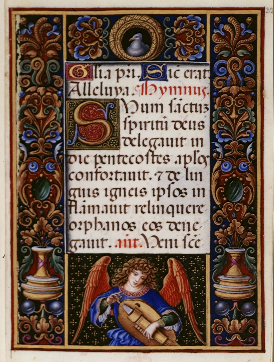 Lisää 34294 fol.32 Tekstisivu koristeellisella reunuksella, 