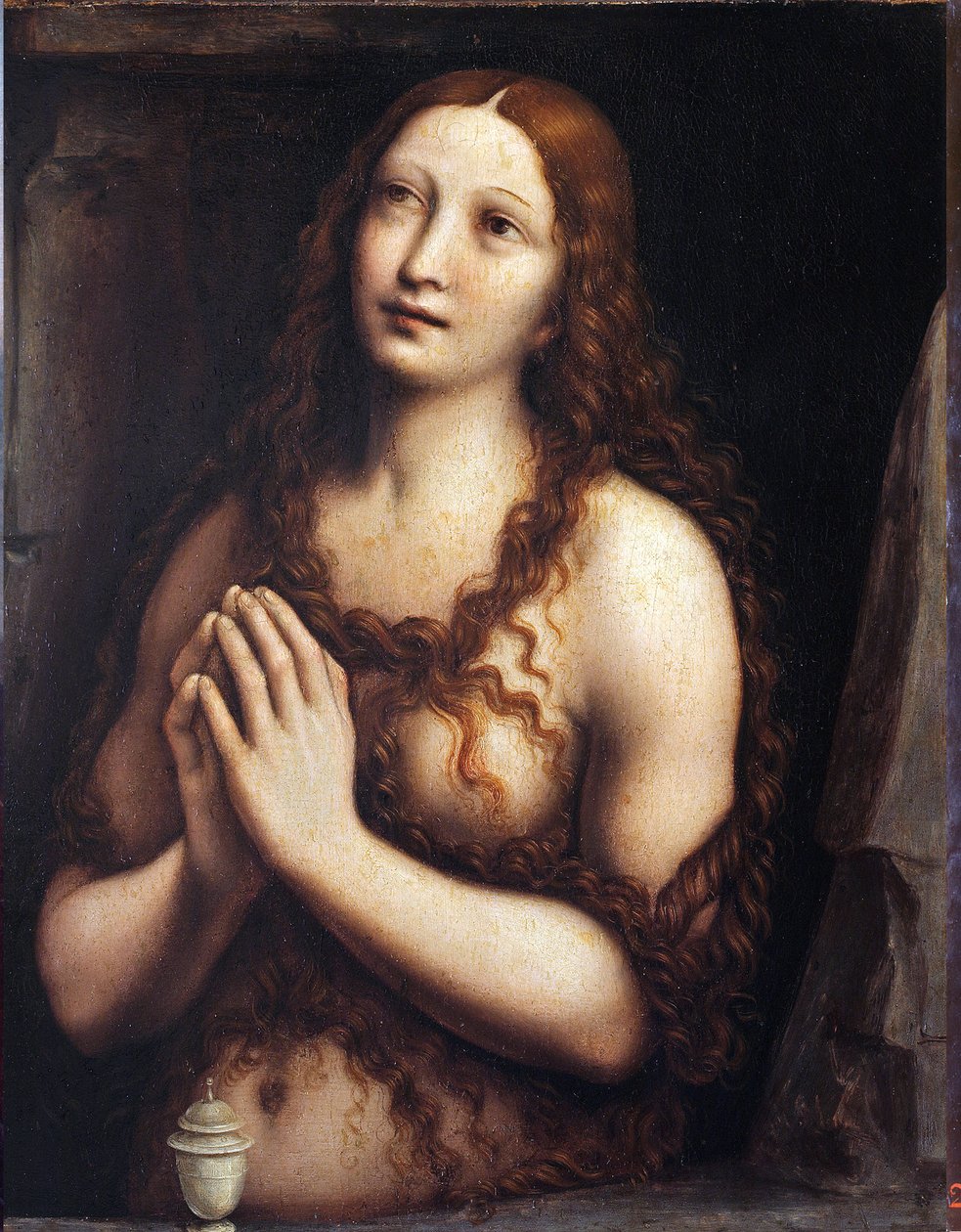 Katuva Maria Magdaleena par Giampietrino (16. vuosisadan 1. puolisko), 16. vuosisadan ensimmäinen puolisko. - Tempera paneelissa, 49x39 - Valtion Eremitaaši, Pietari tekijältä Giovanni Pietro Rizzoli Giampietrino