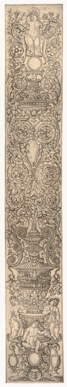Kolme lasta puhaltaa torvia, n. 1505-1512. tekijältä Giovanni Pietro da Birago