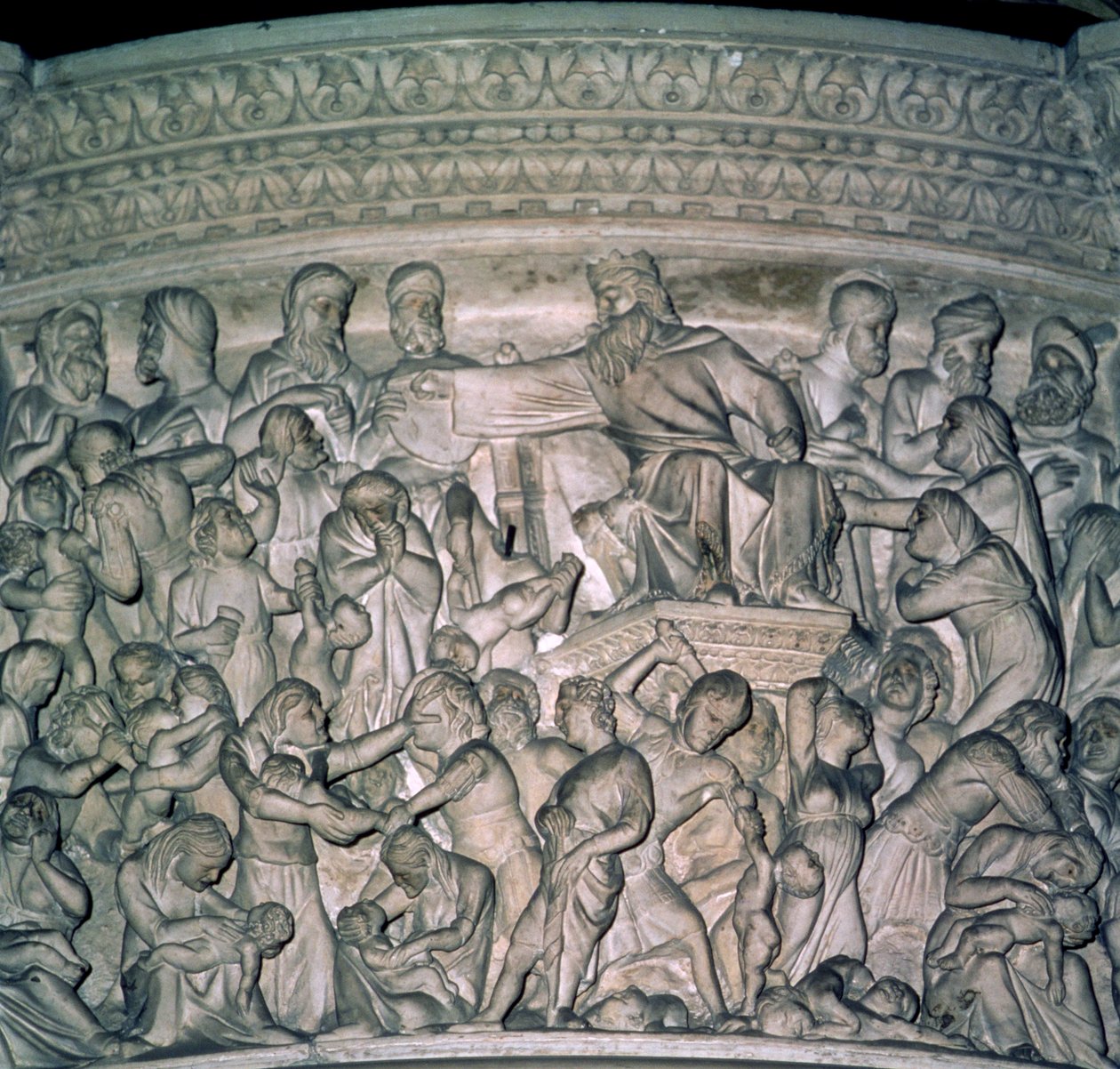 Yksityiskohta saarnastuolista, 1302-10 marmori tekijältä Giovanni Pisano