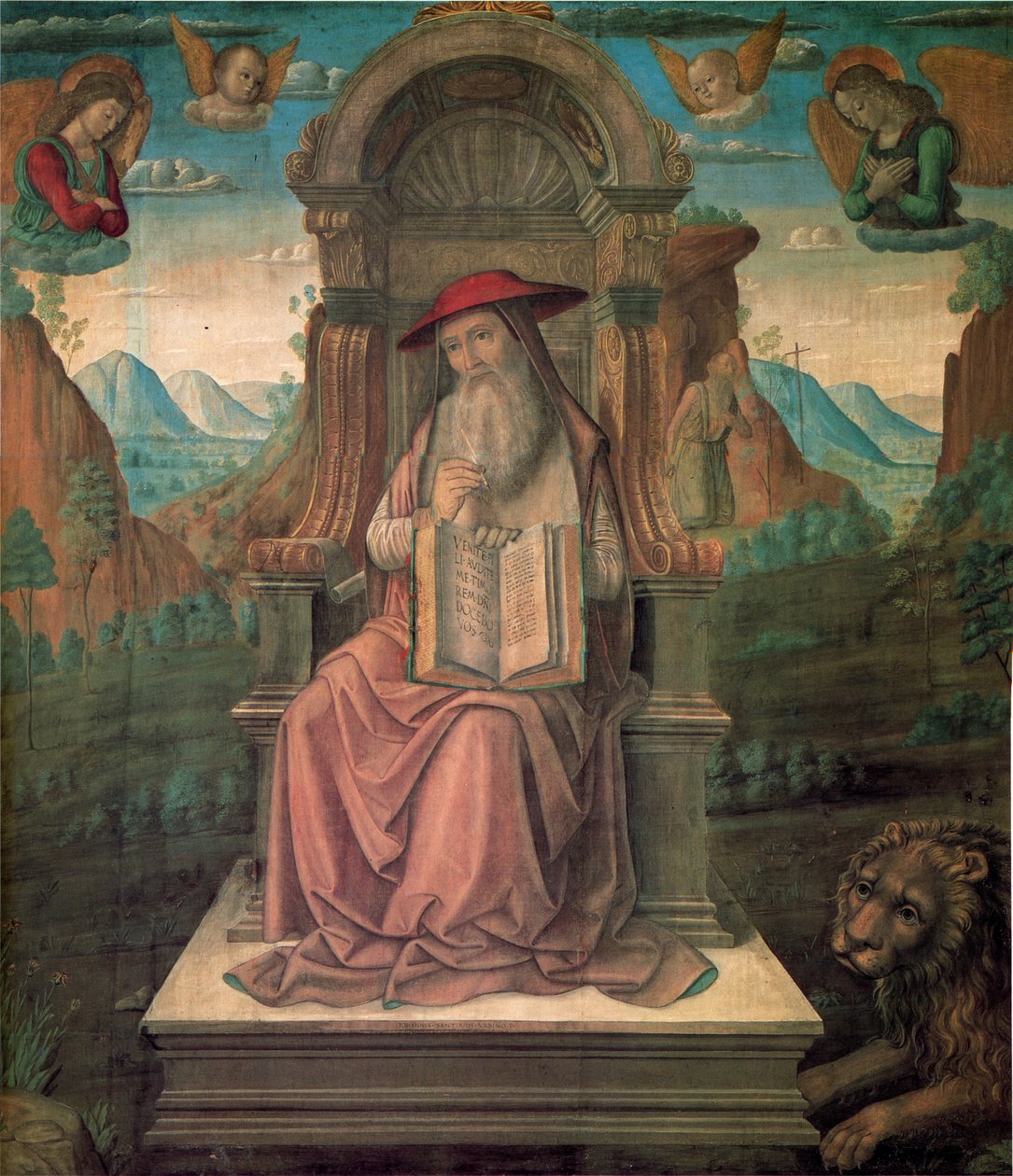 Saint Jerome Enthroned, noin 1475. tekijältä Giovanni Santi