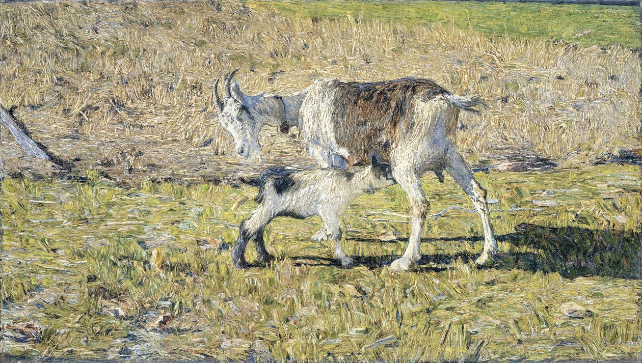 Vuohi lapsensa kanssa tekijältä Giovanni Segantini
