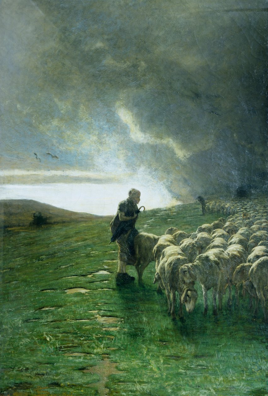 Myrskyn jälkeen, Giovanni Segantini (1858-1899), öljy kankaalle tekijältä Giovanni Segantini