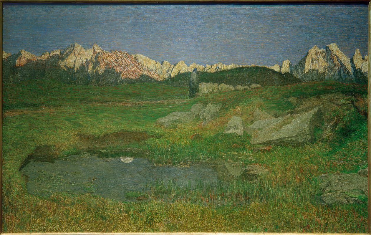 Alpenlandschaft bei Sonnenuntergang tekijältä Giovanni Segantini