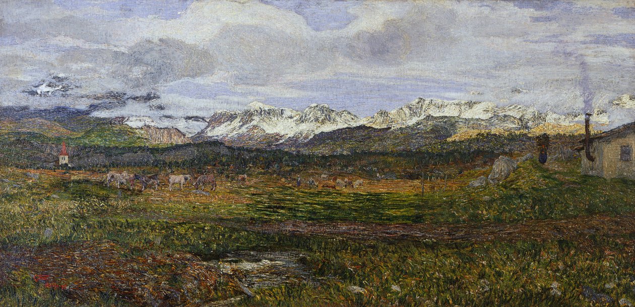 Maloja Malojalla tai paluu kotikaupunkiinsa tekijältä Giovanni Segantini