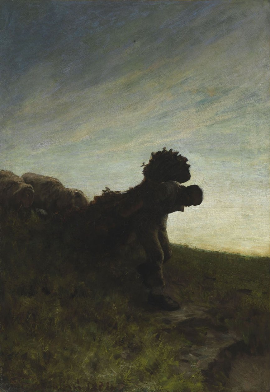 Päivän viimeinen tehtävä Päivän viimeinen tehtävä, 1884. tekijältä Giovanni Segantini