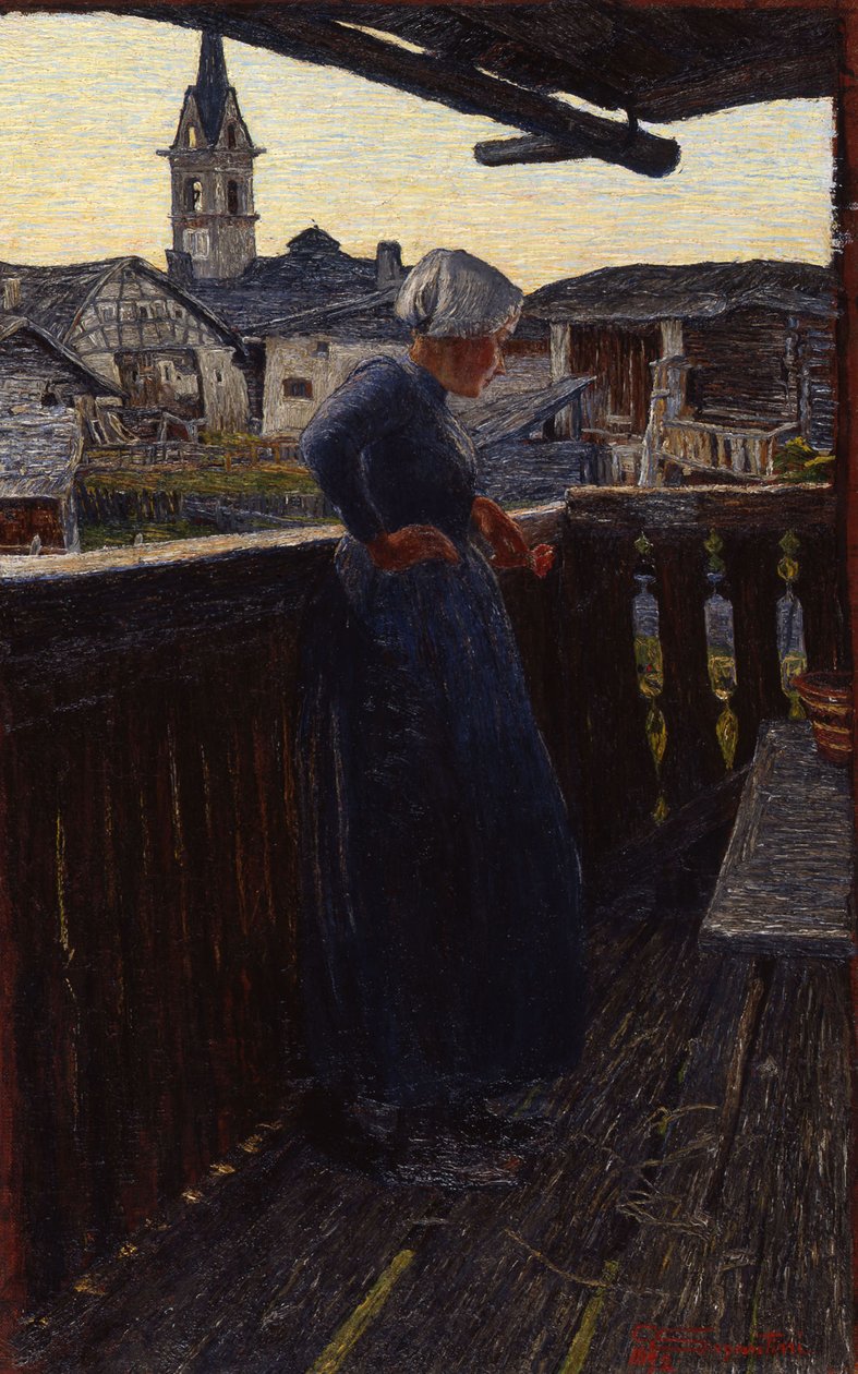 Parvekkeella, 1892. tekijältä Giovanni Segantini
