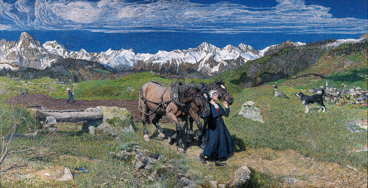 Kevät Alpeilla, 1897 tekijältä Giovanni Segantini