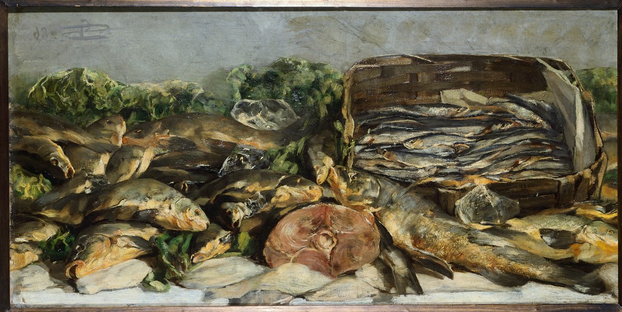 Asetelma kalan kanssa tekijältä Giovanni Segantini