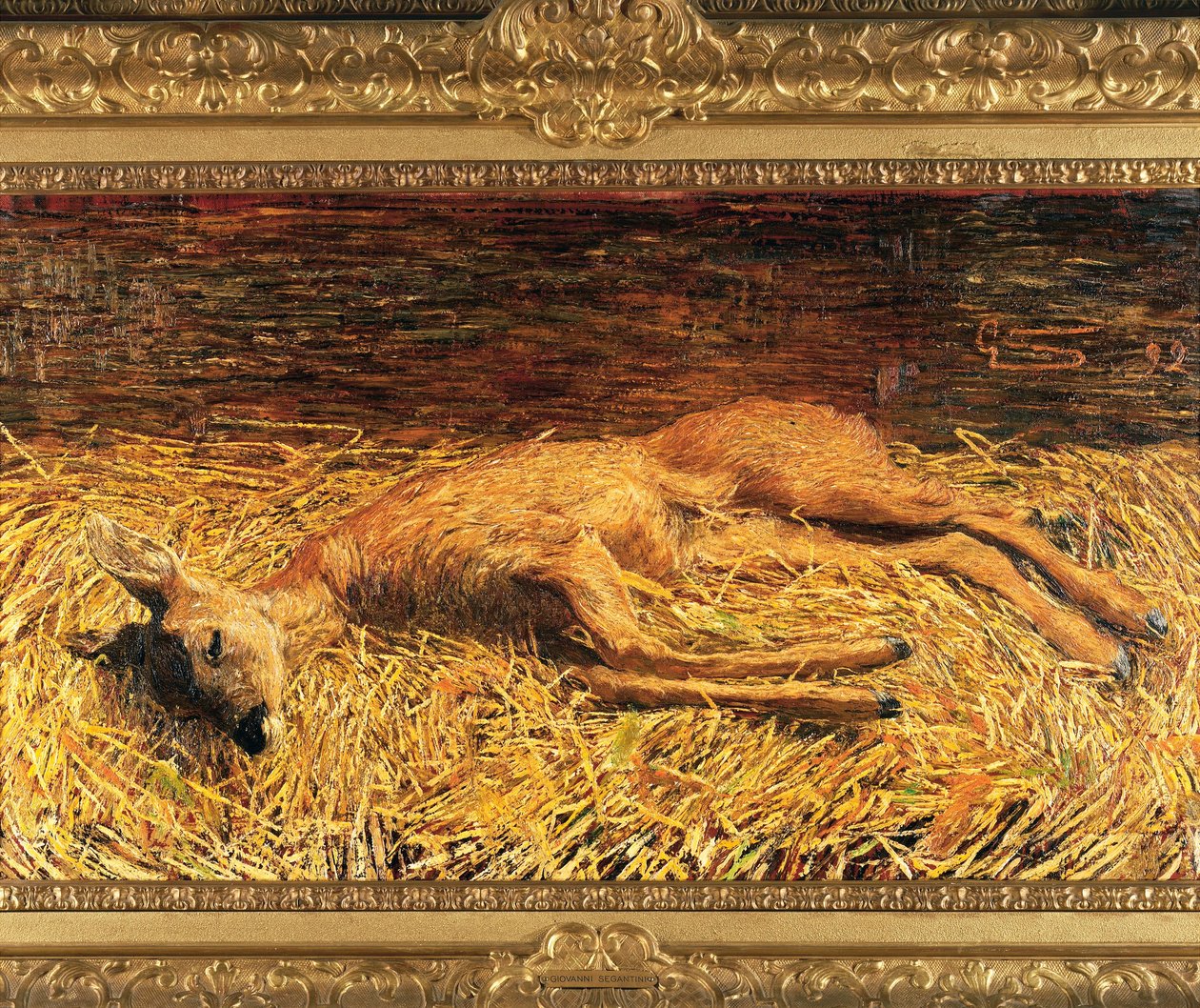 Sveitsi, Saint Moritz, kuollut metsäkauri tekijältä Giovanni Segantini