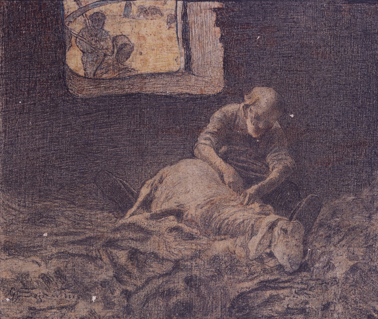 Lampaiden keritsijä tekijältä Giovanni Segantini