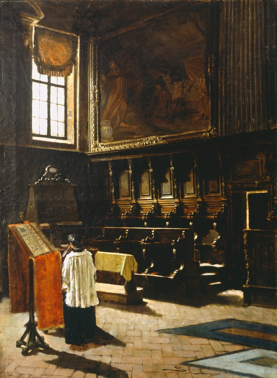 Pyhän Antoniuksen kirkon kuoro Milanossa tekijältä Giovanni Segantini