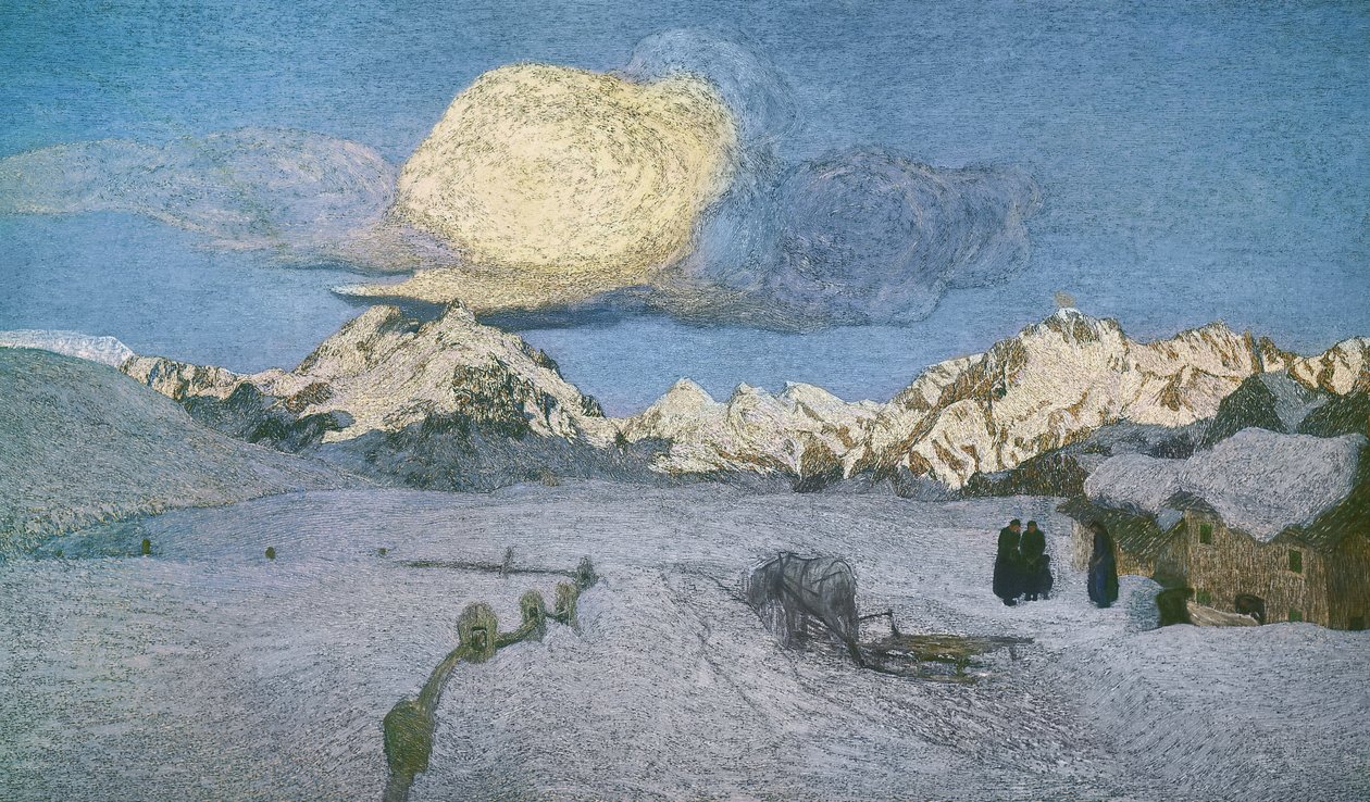 Alppien triptyykki, kuolema, noin 1898, kirjoittanut Giovanni Segantini (1858-1899), öljy kankaalle tekijältä Giovanni Segantini