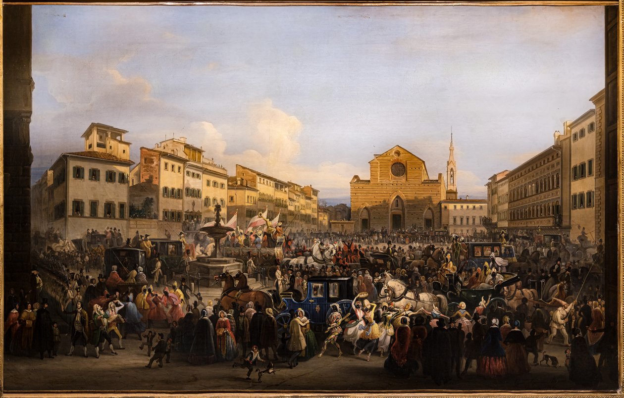 Berlingaccio St. Croce -aukiolla Firenzessä tekijältä Giovanni Signorini