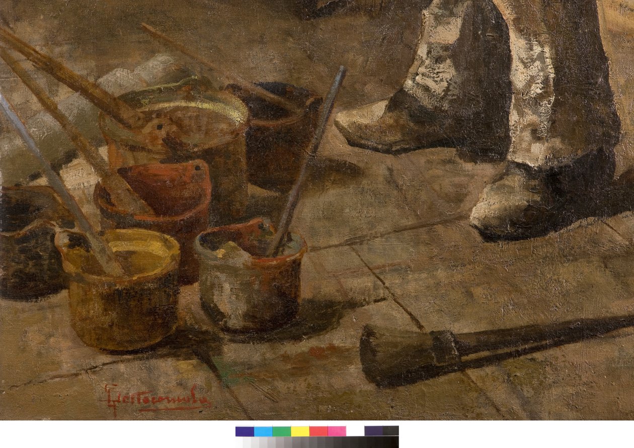 Olen myös maalari tai Dilettante tai The painters studio, 1885 (tieto 3497601) tekijältä Giovanni Sottocornola