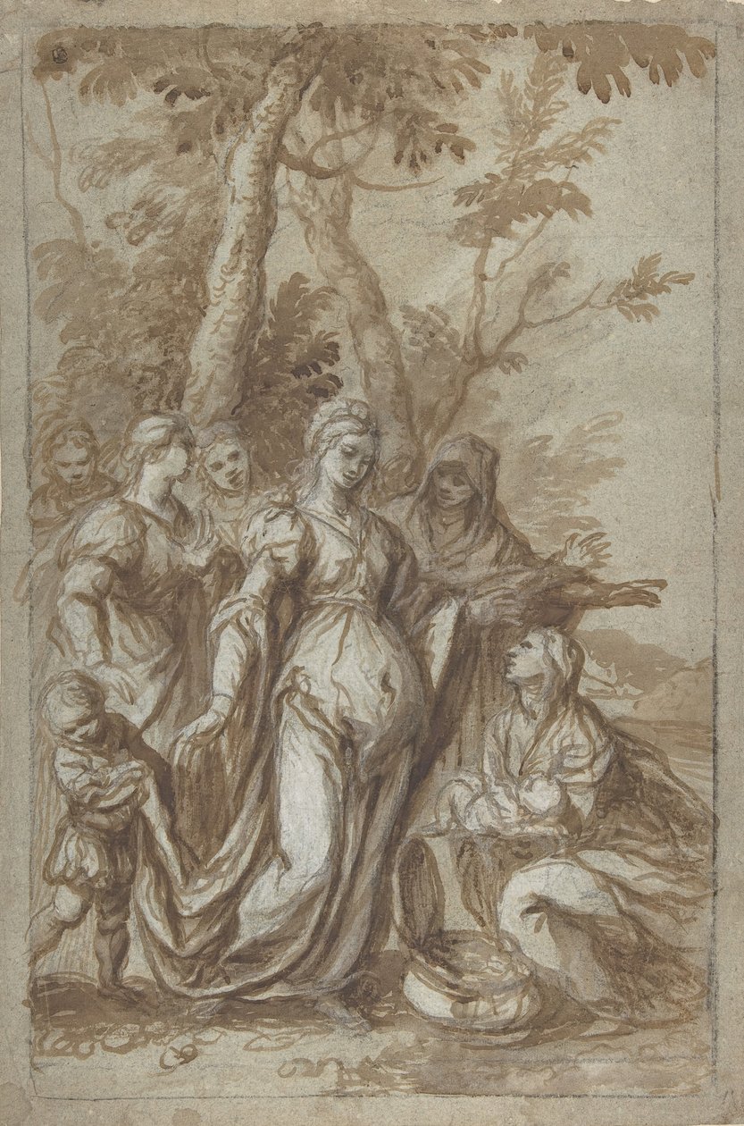 Mooseksen löytö, n. 1671. tekijältä Giovanni Stefano Danedi