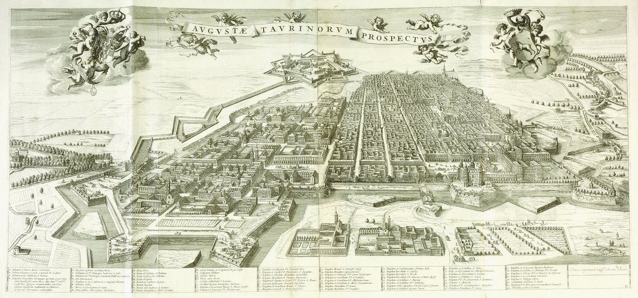 Näkymä Torinoon, 1672 tekijältä Giovanni Tommaso Borgonio