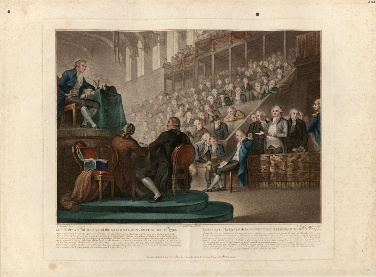 Ludvig XVI ennen kansalliskokousta joulukuussa 1792, 1796. tekijältä Giovanni Vendramini