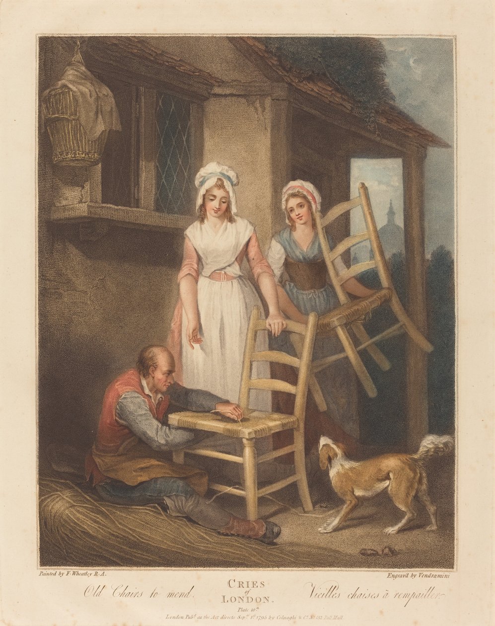 Vanhat tuolit korjattavaksi tekijältä Giovanni Vendramini after Francis Wheatley