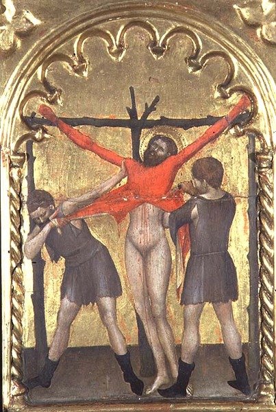 Kristus ristillä, yksityiskohta Ospedale della Misericordian polyptyykistä, 1353-63 tekijältä Giovanni da Milano