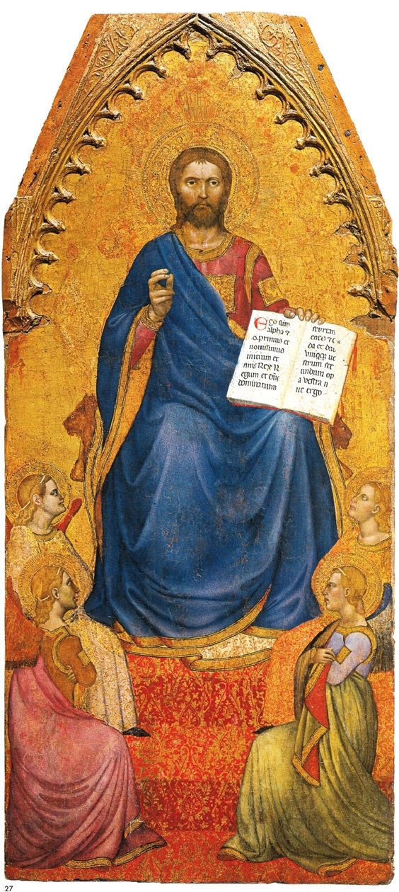 Kristus valtaistuimella enkelien palvomana tekijältä Giovanni da Milano