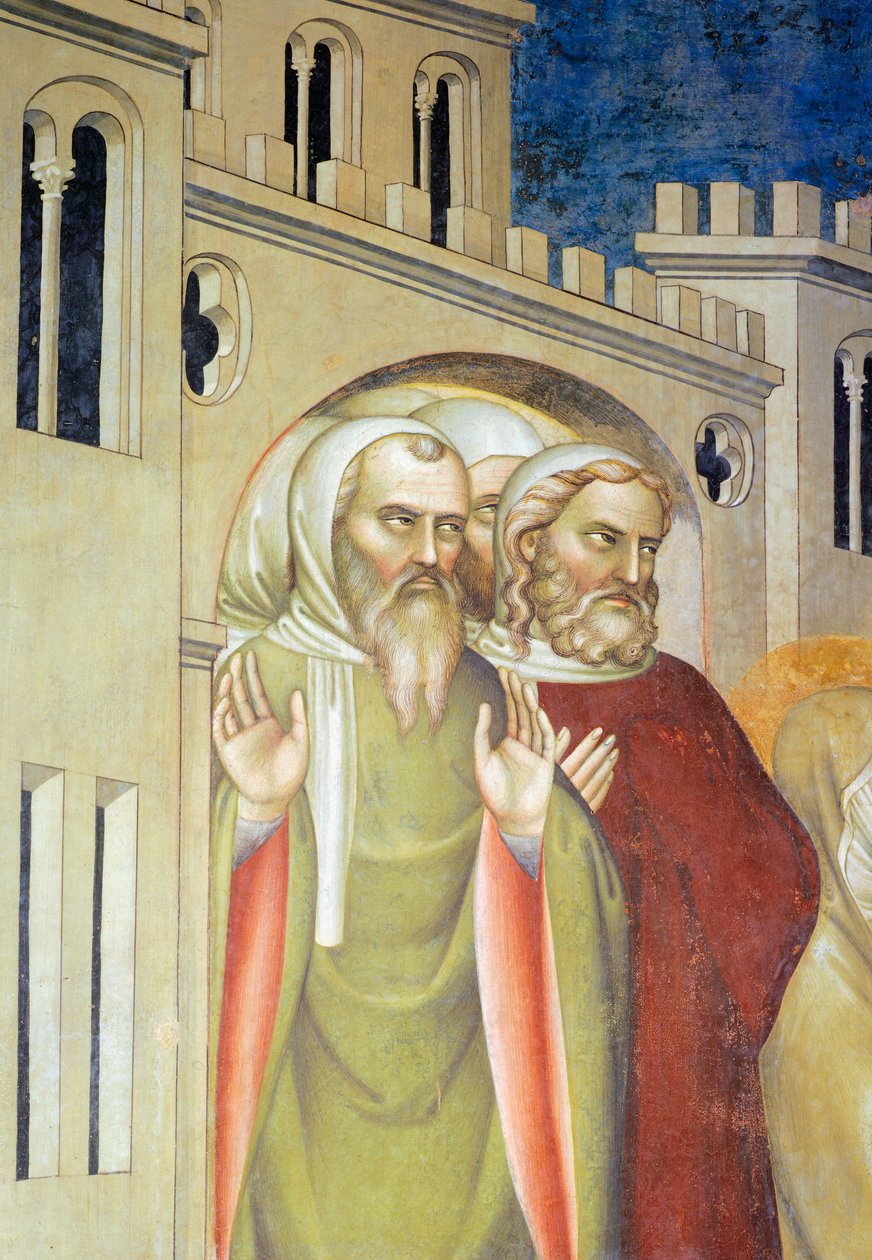 Mieshahmot, yksityiskohta Lasaruksen ylösnousemuksesta tekijältä Giovanni da Milano
