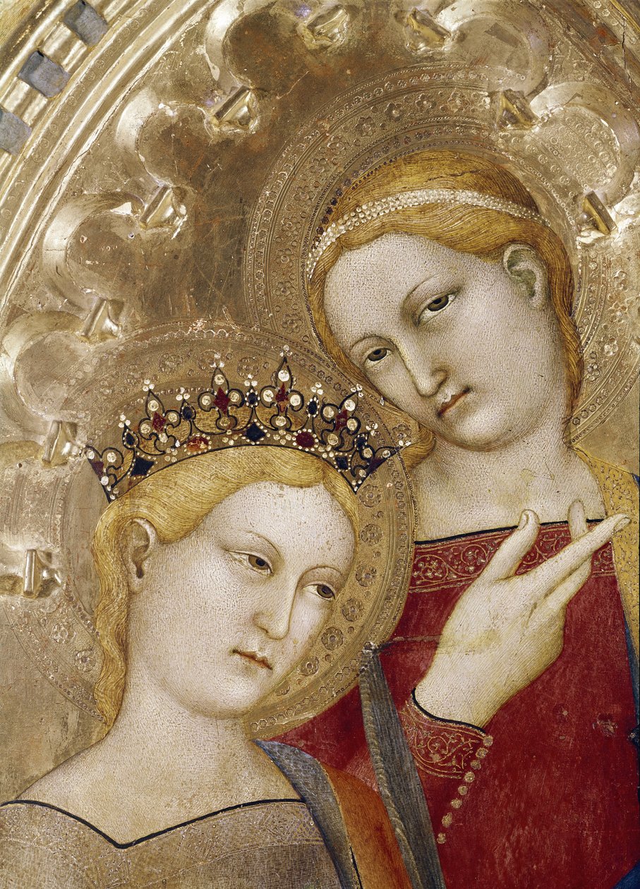 Pyhä Katariina ja Saint Lucia - Öljy puulle tekijältä Giovanni da Milano
