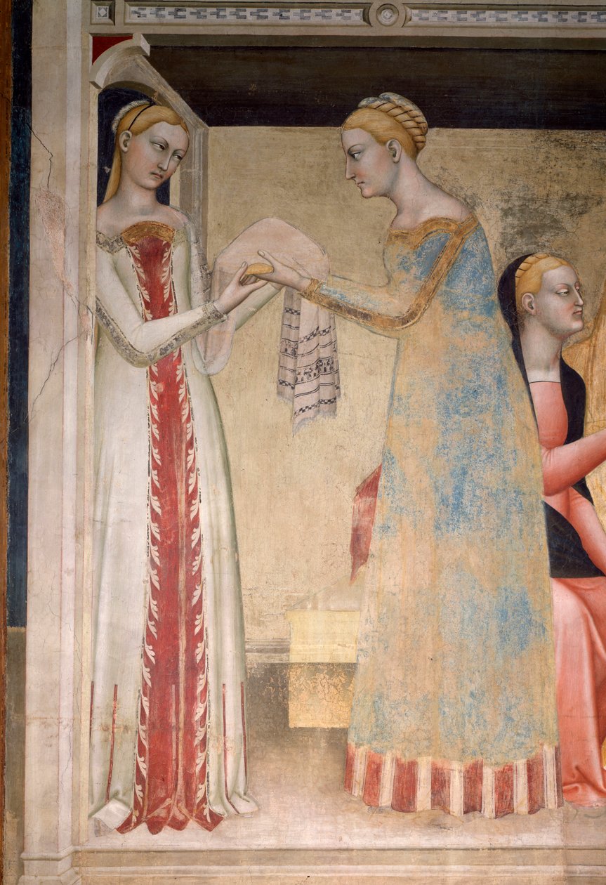 Neitsyen elämä: Marian syntymä, yksityiskohta (Fresko tekijältä Giovanni da Milano