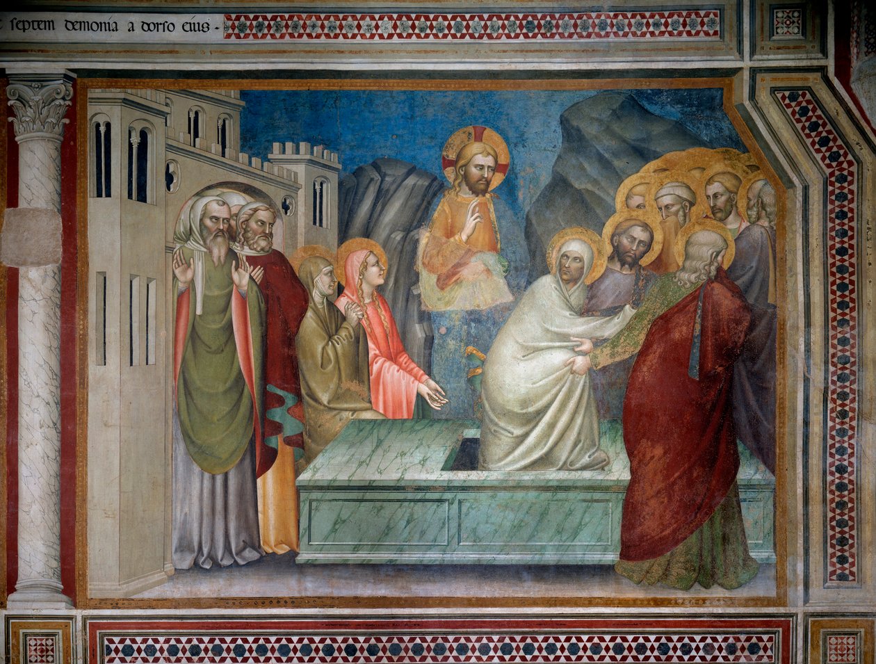Lasaruksen ylösnousemus (Fresko tekijältä Giovanni da Milano