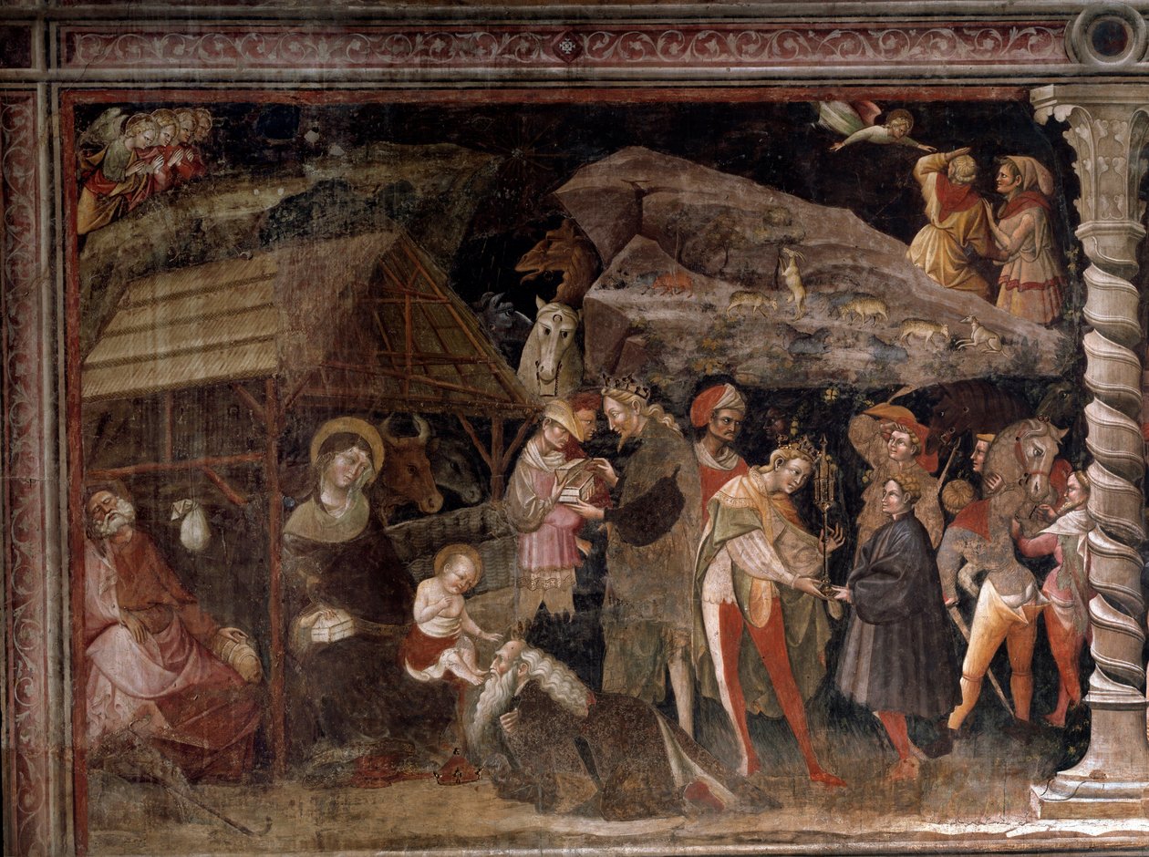 Syntymä. Taikaiden syklistä (Fresko, noin 1420) tekijältä Giovanni da Modena