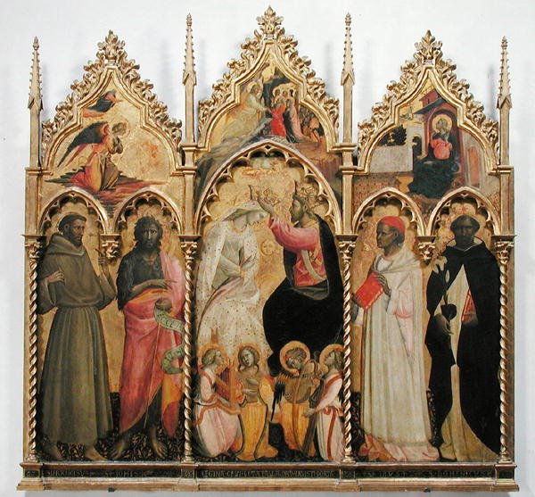 Neitsyen kruunaus pyhien kanssa, n. 1420 (tempera taulussa) tekijältä Giovanni dal Ponte