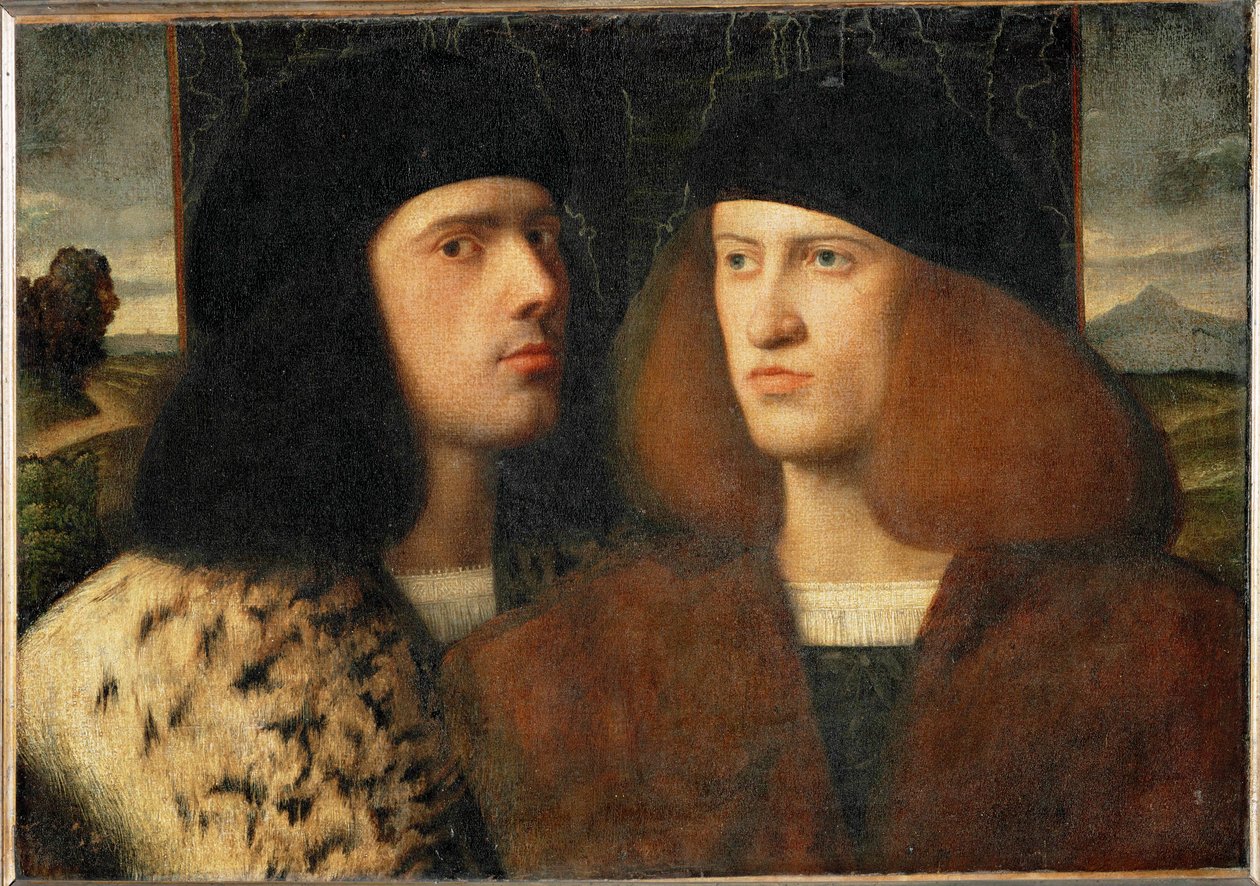 Kaksi nuorta miestä, mahdollisesti Giovanni ja Gentile Bellini ... tekijältä Giovanni de Busi Cariani