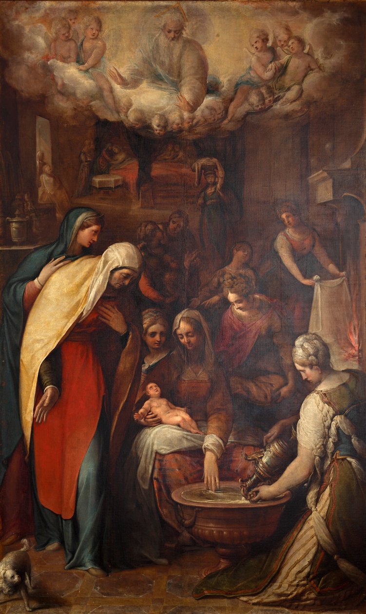 Siunatun Neitsyt Marian syntymä, 1500-luvun loppu.. tekijältä Giovanni de Vecchi