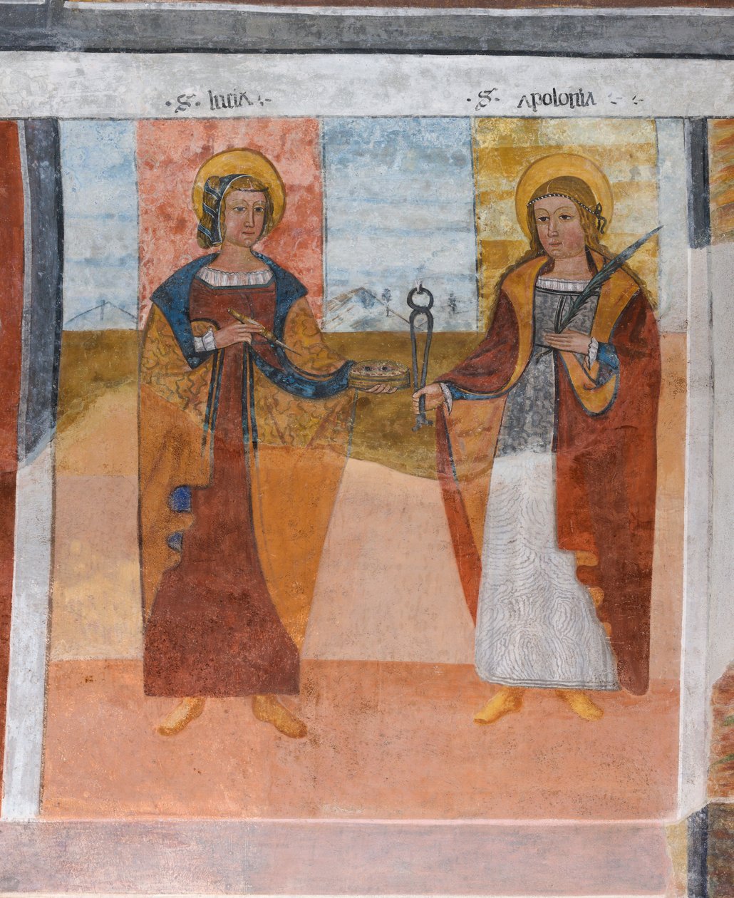 Pyhä Lucy ja Pyhä Apollonia tekijältä Giovanni di Cherasco Botoneri