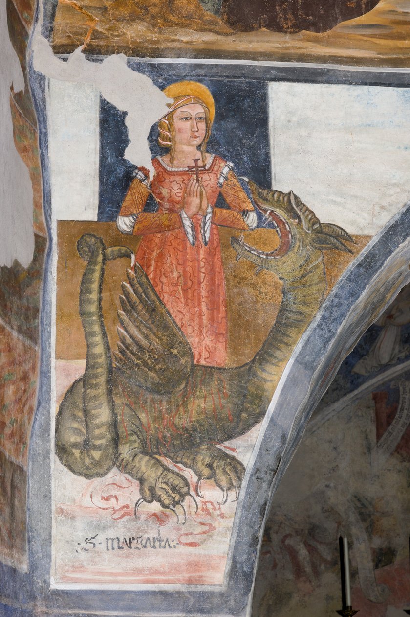 Pyhä Margareta Antiokialainen, marttyyri tekijältä Giovanni di Cherasco Botoneri