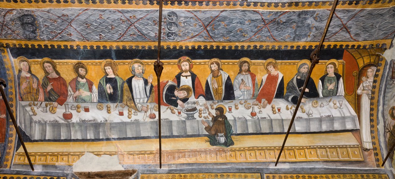Tarinoita Kristuksen kärsimyksestä: Jeesuksen viimeinen ehtoollinen opetuslasten kanssa. tekijältä Giovanni di Cherasco Botoneri