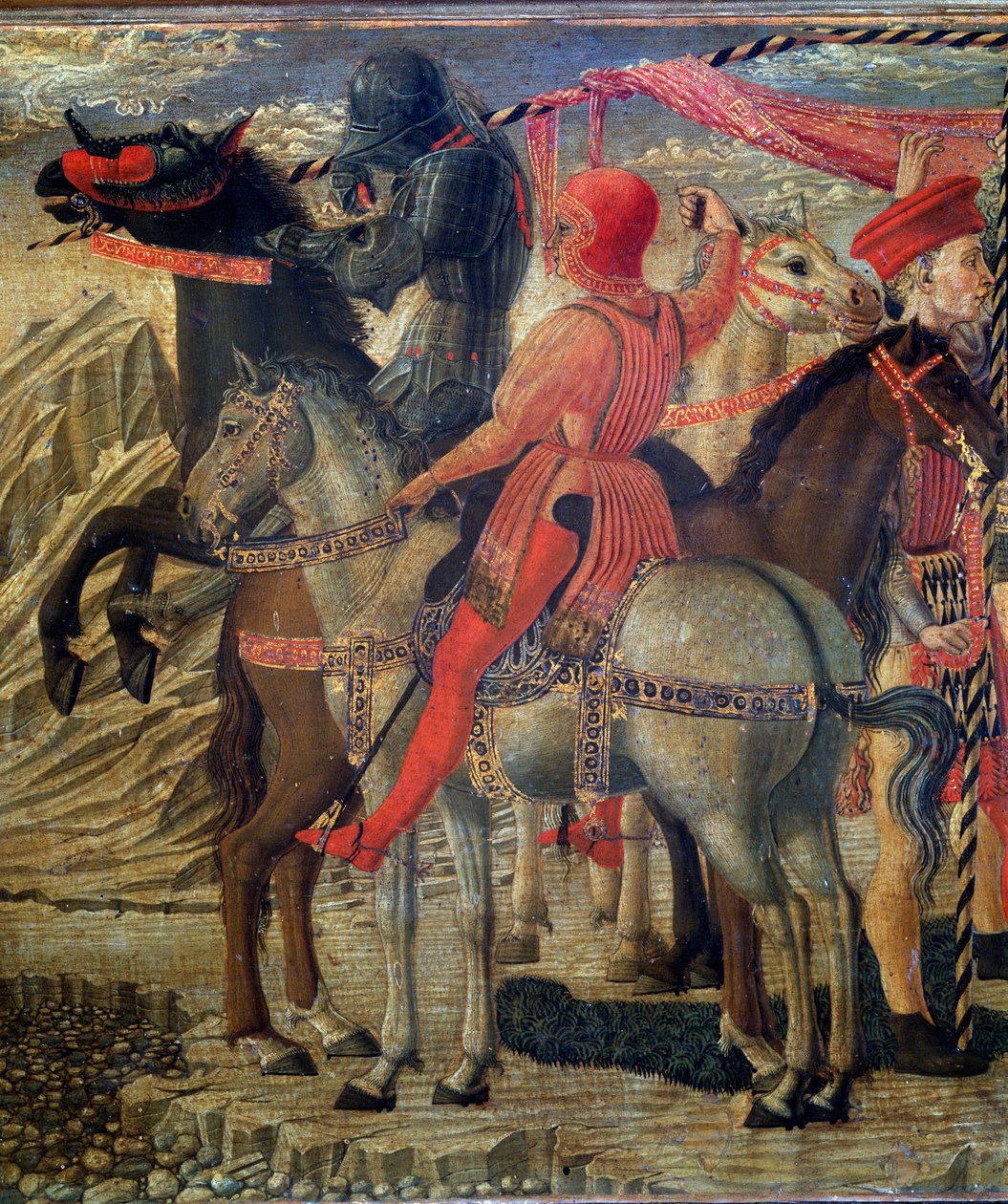 Episodit Pyhän Nikolauksen Barilaisen elämästä (St Nicholas of Myra) - Predelle - Yksityiskohta - Giovanni di Francescon (n. 1428-1459) maalaus 1400-luvulla Firenze Casa Buonarroti tekijältä Giovanni di Francesco del Cervelliera