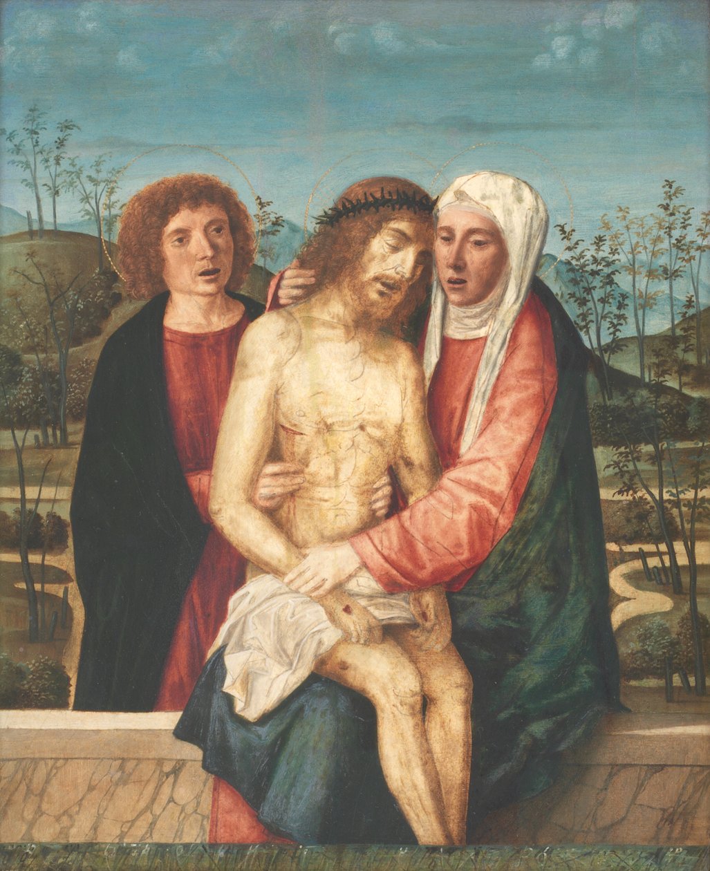 Pietà Virginin ja Pyhän Johanneksen kanssa tekijältä Giovanni di Niccolo Mansueti