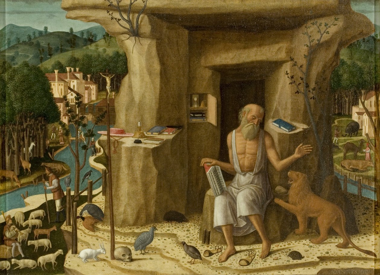 Pyhä Hieronymus maisemassa (öljy kankaalle) tekijältä Giovanni di Niccolo Mansueti
